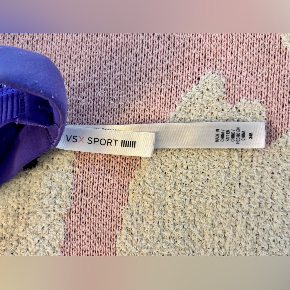 VSX Bold Purple Racerback Sports Bra with Molded Cups - Picture 3 of 3